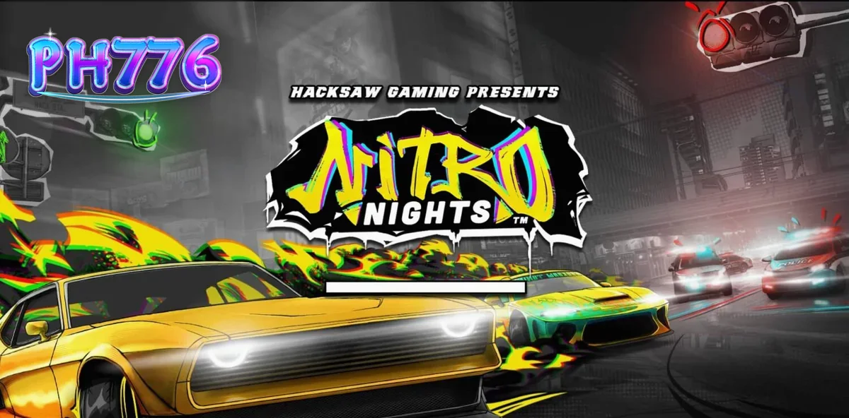 Tampilan visual neon dan mobil balap dalam slot Nitro Nights