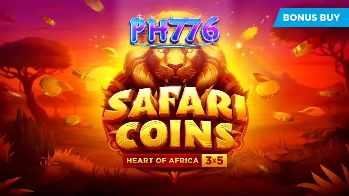 Pemandangan savana Afrika yang misterius dengan simbol emas dalam slot Safari Coins